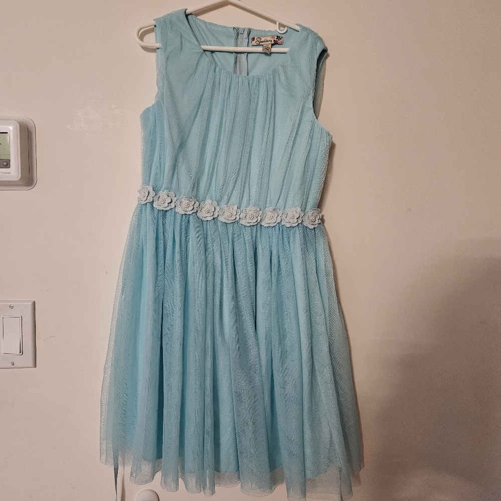 Girls Blue Flowy Dress